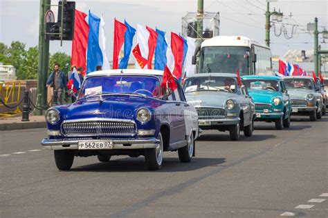 Soviet Old Car Volga GAZ-21 On Festival Of Retro Technics Fortuna ...