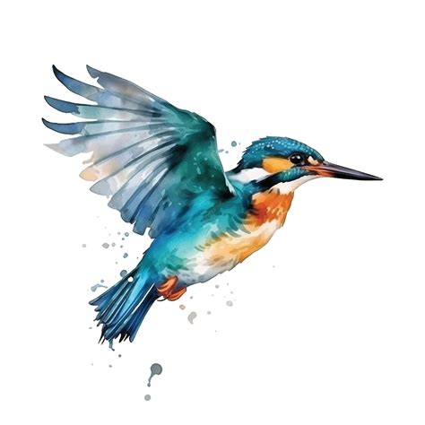 Premium Vector | Kingfisher watercolor paint