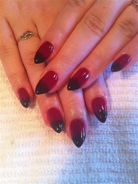 Maroon & Black Ombré Gel Nails | My Work | Pinterest