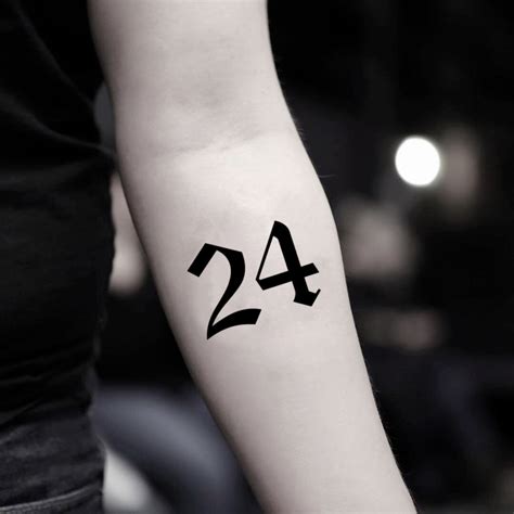 Kobe 24 Temporary Tattoo Sticker (Set of 2) | Tattoo stickers, Fake ...