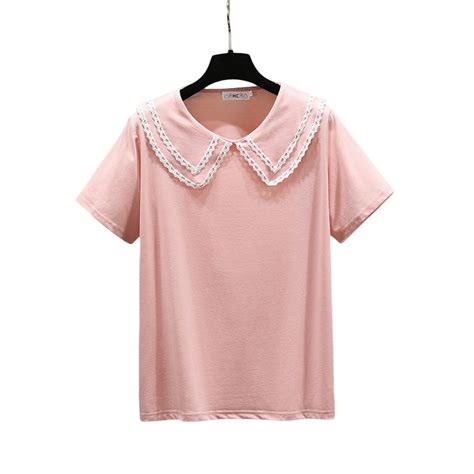 Plus Size Lace Collar Short Sleeve Top – Pluspreorder