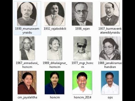 Chief Ministers of Tamil Nadu since 1920 - YouTube