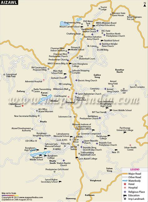 Aizawl City Map | Map, Geography map, Mount carmel school