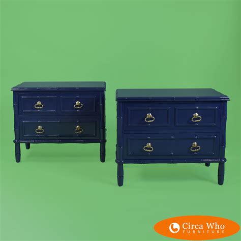 Blue Nightstands / Glazed Persian Blue Nightstands | Blue nightstands ...