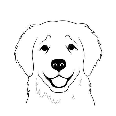 Happy Golden Retriever Face Coloring Pages Outline Sketch Drawing ...