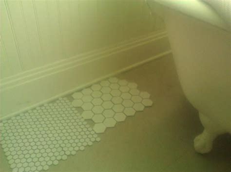 Small or larger hexagon tile in 1920 bathroom? | Large hexagon tile ...