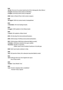 Arms Race timeline - Document in A Level and IB History