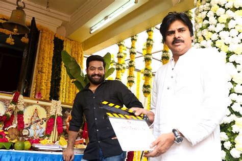 Jr NTR Trivikram NTR28 Pawan Kalyan at Movie Launch Event Photos Images ...