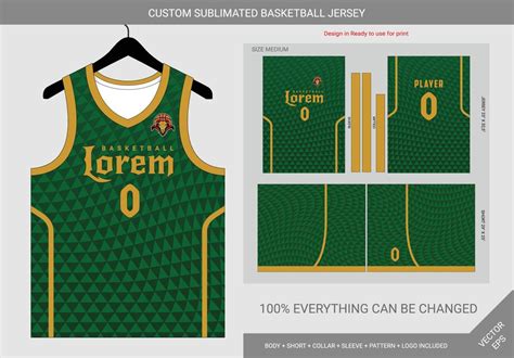 triangle pattern green and gold basketball jersey template 11138850 ...