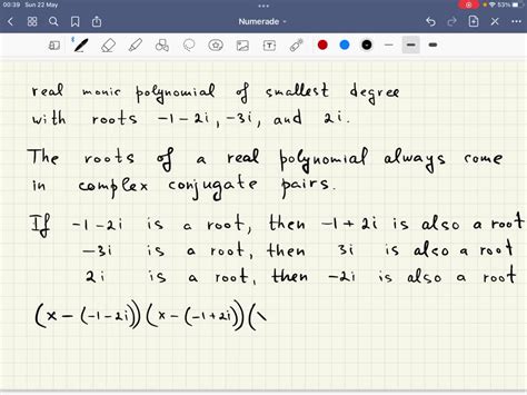 SOLVED: A monic polynomial is a polynomial which has a leading coefficient of 1. Find the real ...