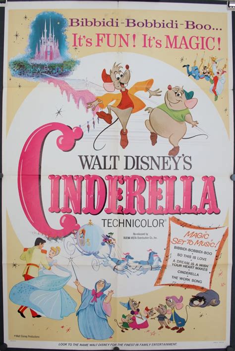 CINDERELLA, Original Vintage 1956RR Walt Disney Movie Poster - Original Vintage Movie Posters