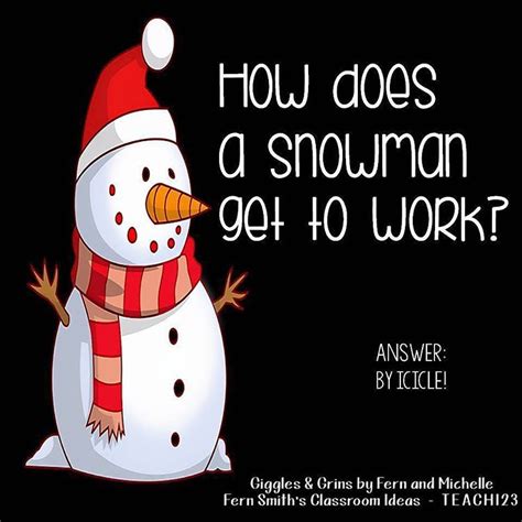 Tonight's Joke for Tomorrow's Students!⠀ How does a Snowman get to work ...