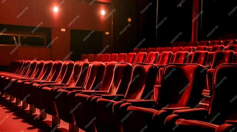 Premium AI Image | Red chairs in the theater hall generative ai