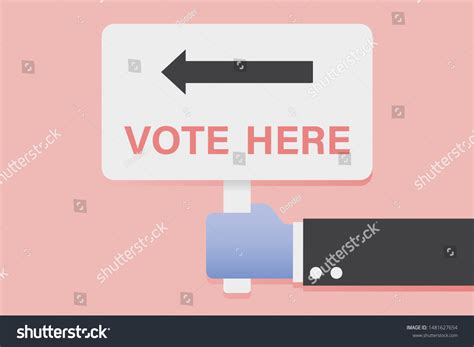 Hand Holding Vote Here Sign Business Stock Vector (Royalty Free) 1481627654 | Shutterstock