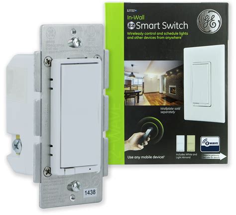 GE Z-Wave Wireless Smart Lighting Control Light Switch, On/Off Paddle, In-Wall, White & Lt ...