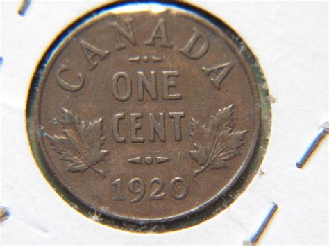 Canadian 1920 Canada one cent penny King George V