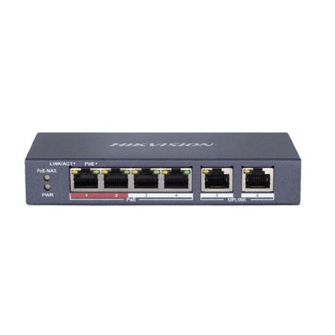 Hikvision 4 Port Fast Ethernet Unmanaged POE Switch [DS-3E0106P-E/M] » SoftCom