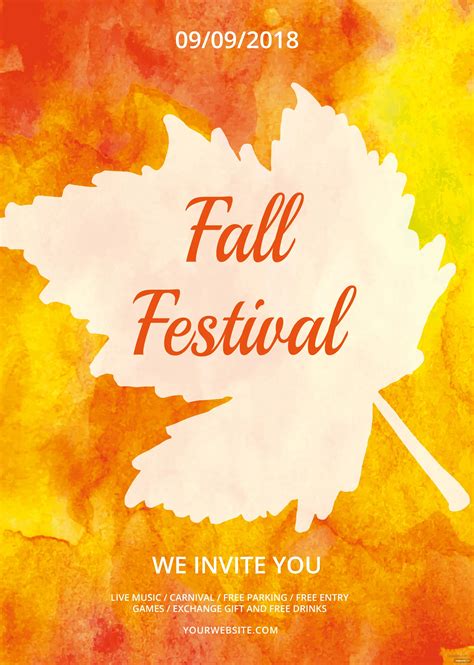 Fall Festival Flyer Template Free - Printable Word Searches