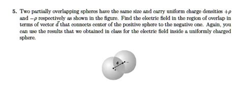 SOLVED: Two partially overlapping spheres have the same size and ...