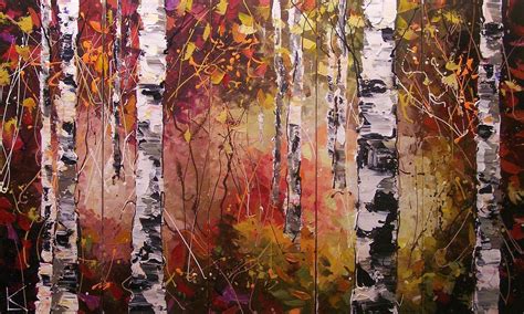 Birch Trees Paintings on canvas | ART by LENA | Akril festészet, Festészet, Rajz