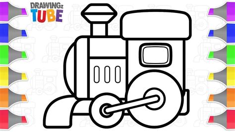 Easy Toy Train Drawing and Coloring For Kids | Bob The Train | Drawingz ...