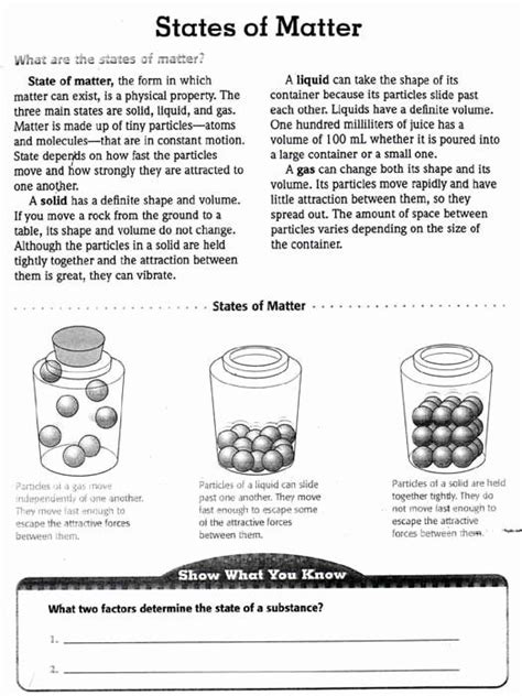 Phase Changes Worksheet Middle School Unique Changing States Of Matter ...