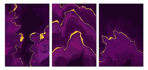 Premium Vector | Set of dark purple marble texture background