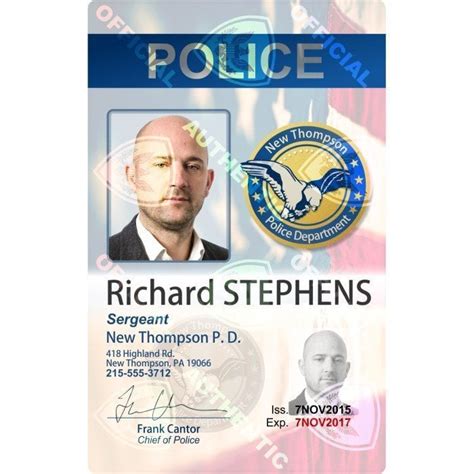 Police ID Badge with Holographic Overlay – InstantCard