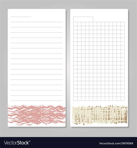 Notebook page templates with paper for notes Vector Image