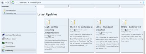 Find LOG4J Configuration Items ConfigMgr Community Hub HTMD Blog