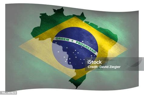 The Flag Of Brazilia With Its Geographical Border Stock Illustration - Download Image Now ...