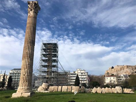 Restoration Of The Temple Of Olympian Zeus In Athens