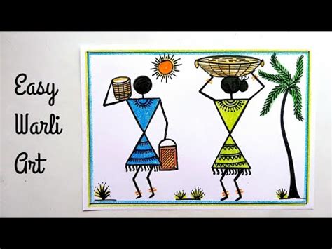 How to draw Warli art for beginners without paint / warli art Tutorial ...