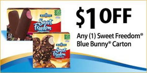 Blue Bunny Printable Coupon for a $1 off Sweet Freedom Ice Cream Treats ...