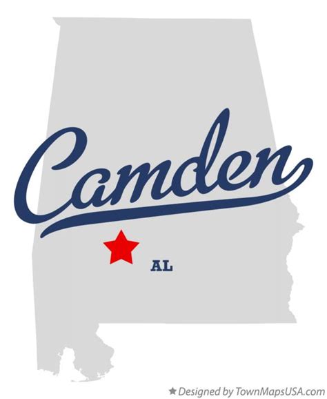 Map of Camden, AL, Alabama