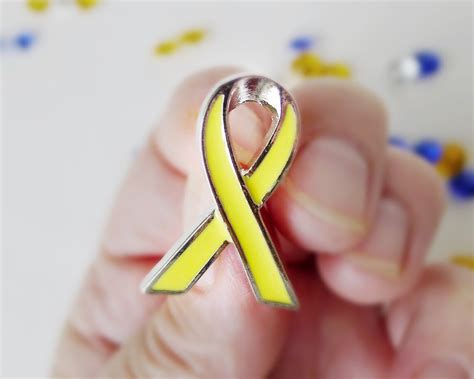 Yellow Support Ribbon Pin Suicide Prevention Sarcoma | Etsy