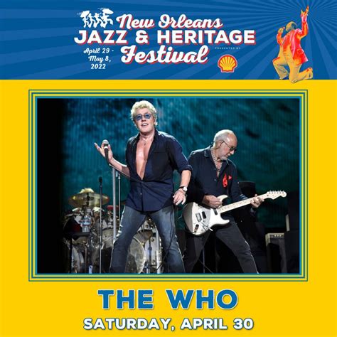 The Who to appear at the New Orleans Jazz Fest 2022 - The Who