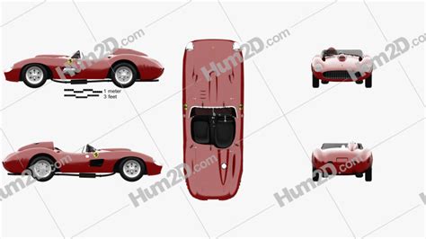 Ferrari 335 S Spider Scaglietti 1957 Blueprint in PNG - Download ...