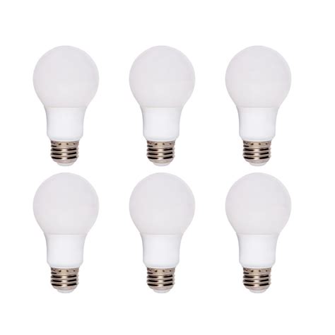 Ecosmart 60W Equivalent Soft White (2700K) A19 Dimmable LED Light Bulb (6-Pack) | The Home Depot ...