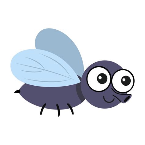 Funny fly isolated on a white background. Fly in the cartoon style. Vector illustration for ...