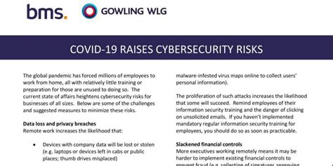 COVID-19 RAISES CYBERSECURITY RISKS | Canadian Association of Optometrists