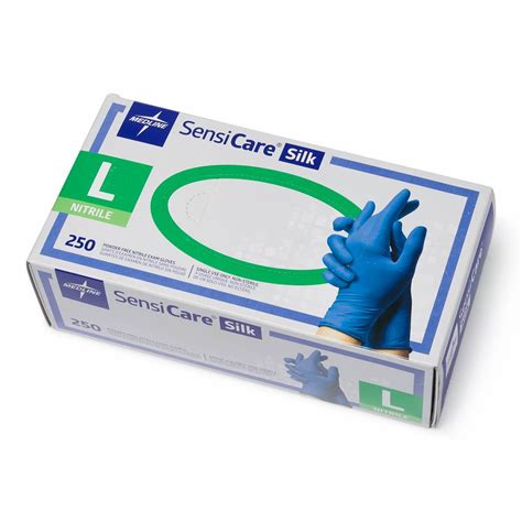 Medline SensiCare Silk Nitrile Exam Gloves L 2500Ct