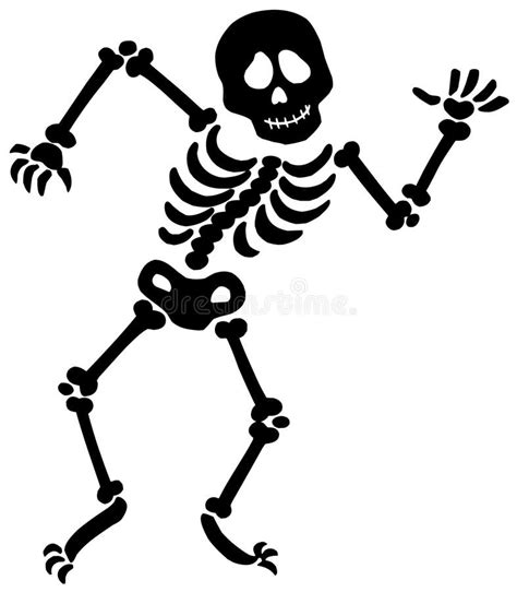 Dancing Skeleton Silhouette Stock Vector - Illustration of draw ...