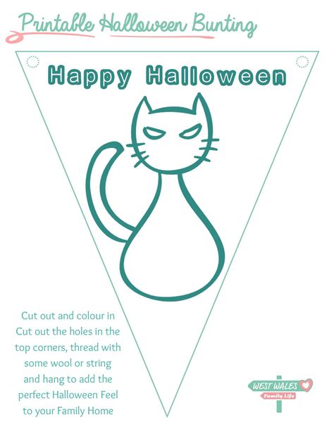 Printable Halloween Bunting Template - West Wales Family Life