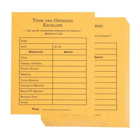 100-Pack Church Offering Envelopes - Tithe Envelopes for Church ...