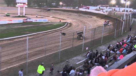 Ohio Sprint Car Series Heat #2 from Atomic Speedway, April 23, 2016. - YouTube