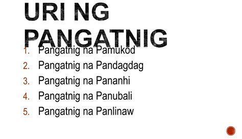 Filipino 8 Uri ng Pangatnig | PPT