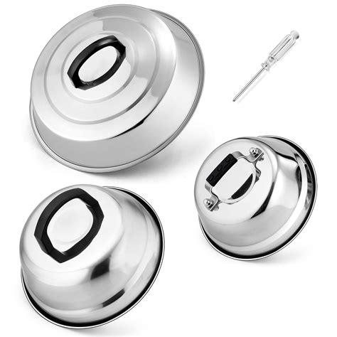 Snapklik.com : Cheese Melting Dome Set Of 3, HaSteeL Stainless Steel ...