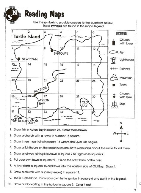 Map Reading Worksheet For Grade 3