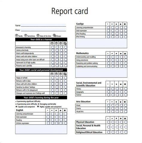 Boyfriend Report Card Template (7) | PROFESSIONAL TEMPLATES | School ...